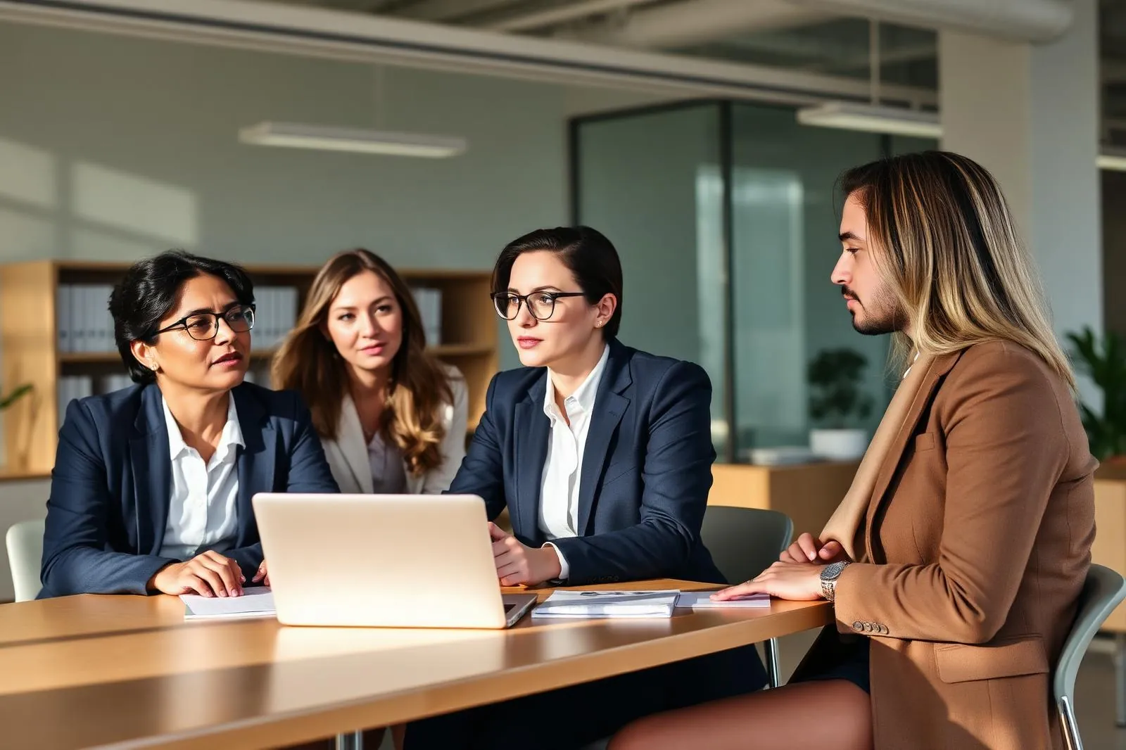 Legal team collaborating at the office